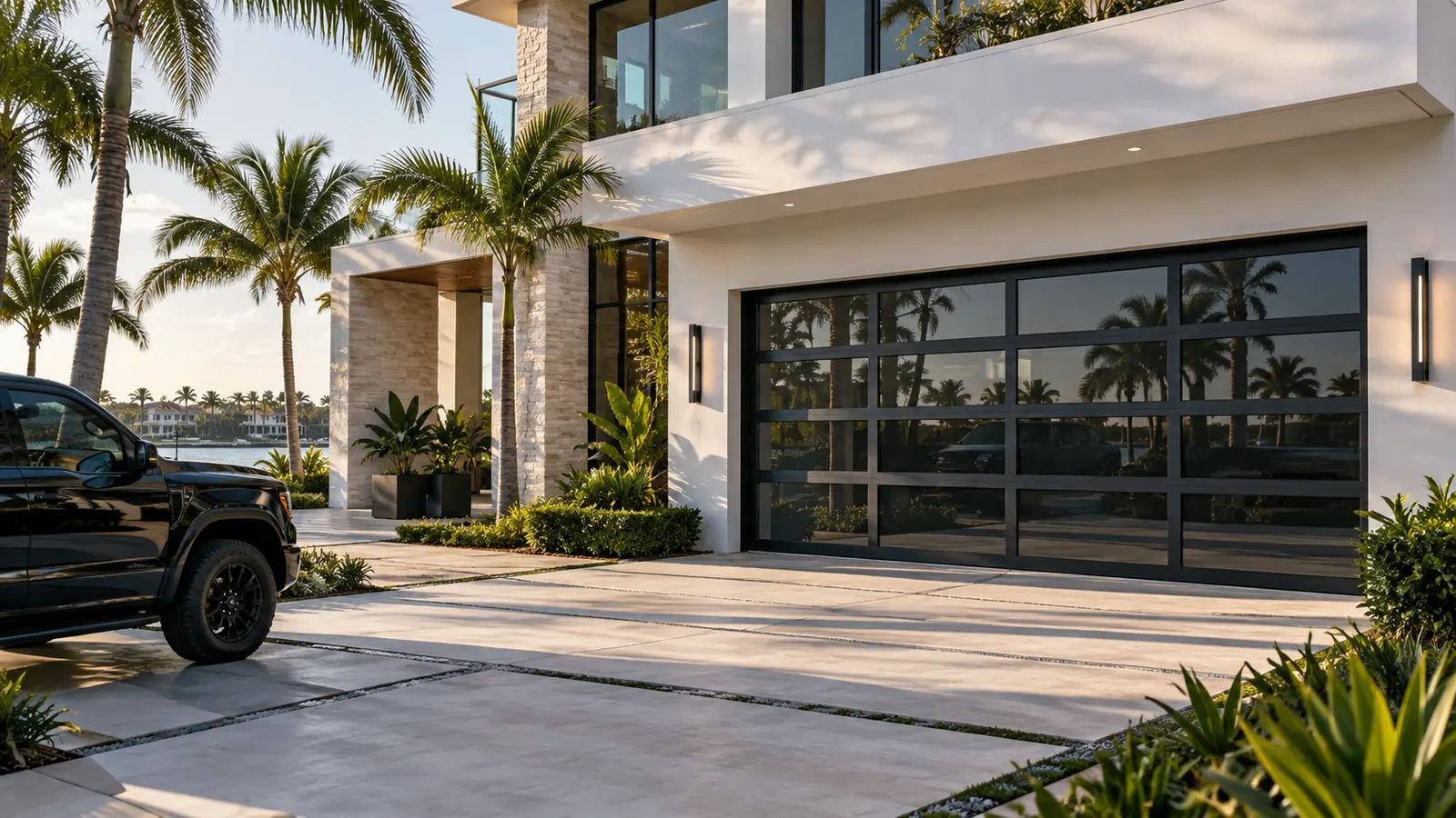 Palm Beach Garage Door Masters technician at a home in Boca Raton, Florida