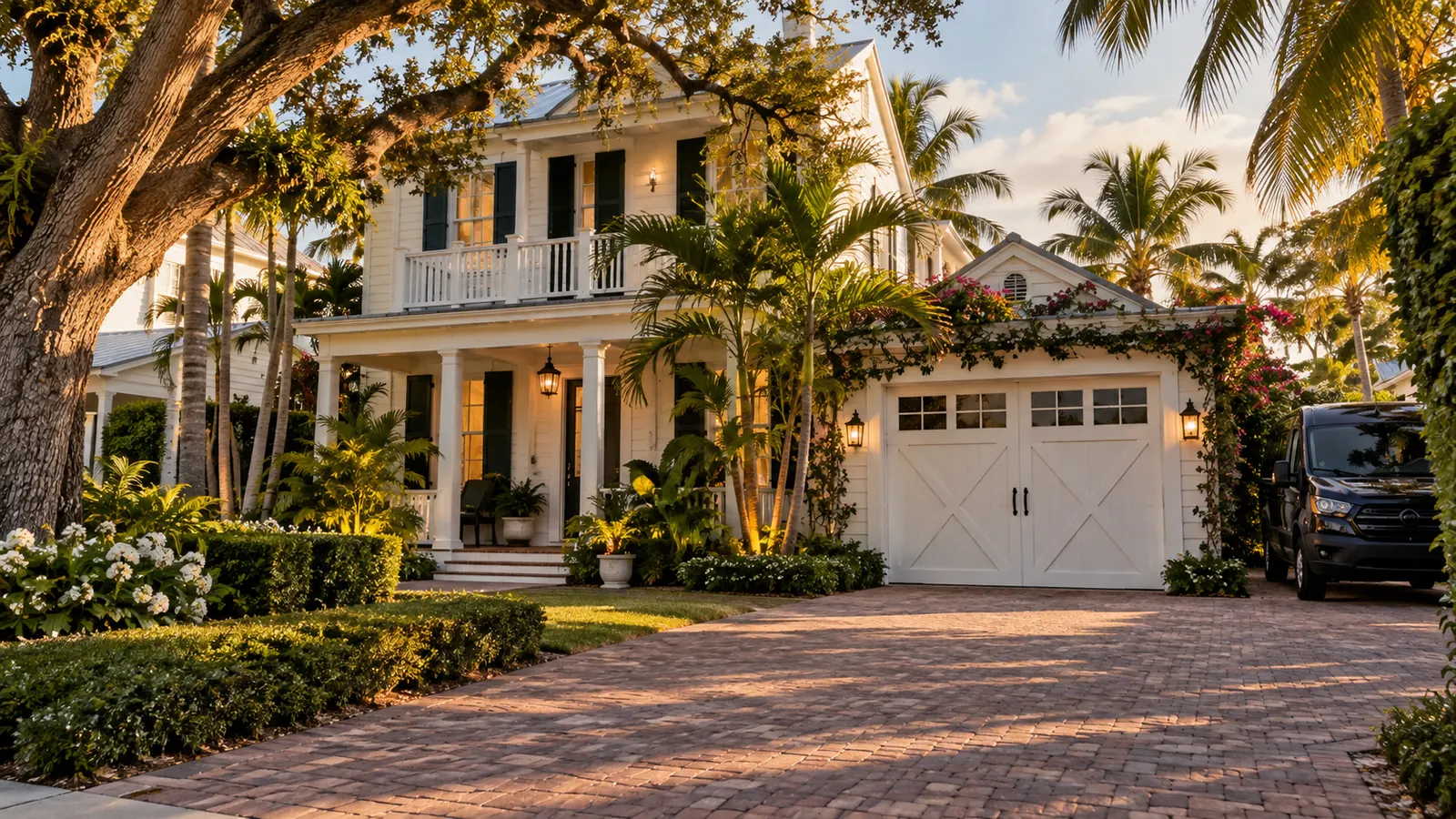 Palm Beach Garage Door Masters technician at a home in Delray Beach, Florida