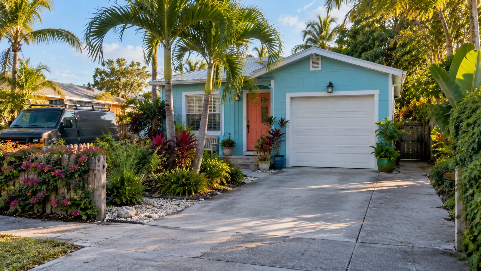 Palm Beach Garage Door Masters technician at a home in Lake Worth, Florida